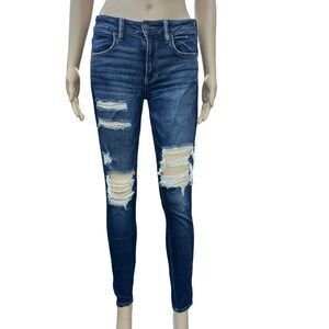 American Eagle Super Stretch X HI Rise Jeans Distressed Size 6 Reg